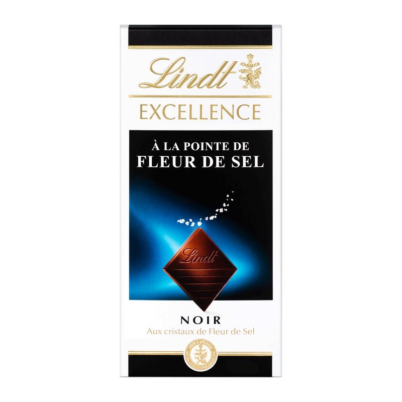 LINDT Chocolat noir aux cristaux de fleur de sel 100g