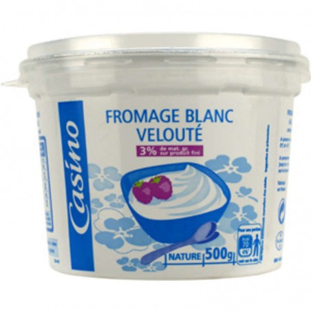 CASINO Fromage blanc velouté 3% de matières grasses sur produit fini 500g