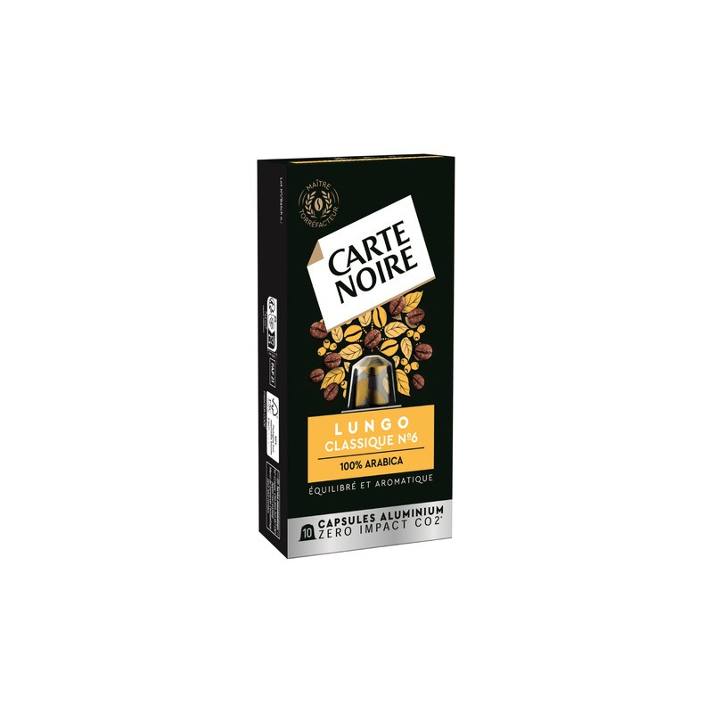 CARTE NOIRE Capsules Aluminium Lungo N°6 x10 - 56g
